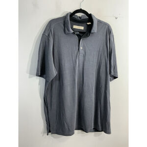 Men’s Tommy Bahama Polo Shirt XXL Gray Short Sleeve 1/4 Button Down Collar